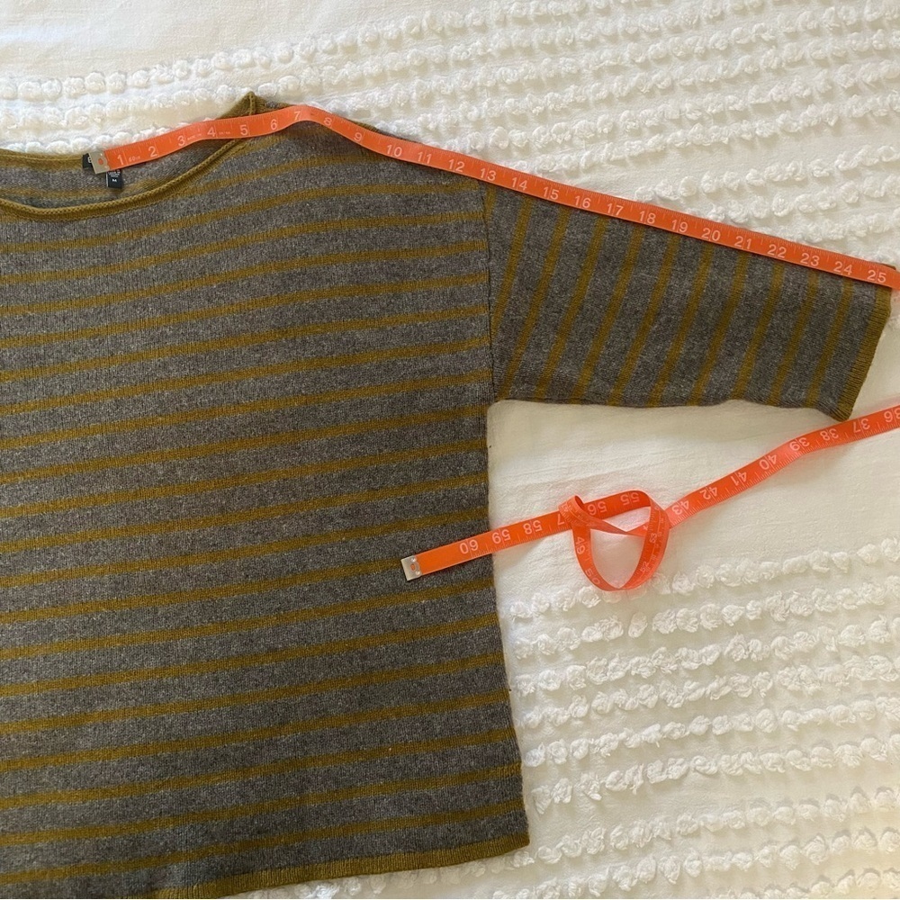 Eileen Fisher Women’s Yak & Lambswool Yellow Green & Gray Boxy Sweater Sz M - Picture 12 of 15